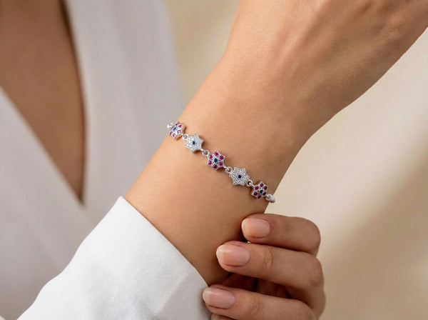 The Starlight Symphony Slider Bracelet by Kalaa Silver