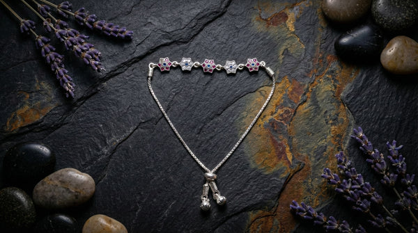 The Starlight Symphony Slider Bracelet by Kalaa Silver