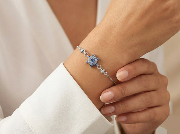 The Celestial Ombre Star Slider Bracelet by Kalaa Silver