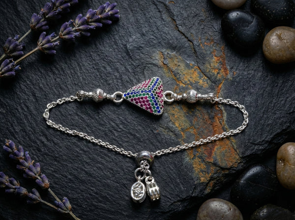 The Vivid Prism Adjustable Silver Bracelet by Kalaa Silver