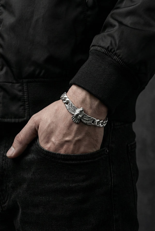 The Soaring Eagle Silver Bracelet By Kalaa Silver