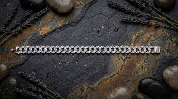 The Luxe Pave Cuban Link Bracelet by Kalaa Silver