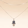 925 Silver - Evil Eye Hamsa Hand Pendant