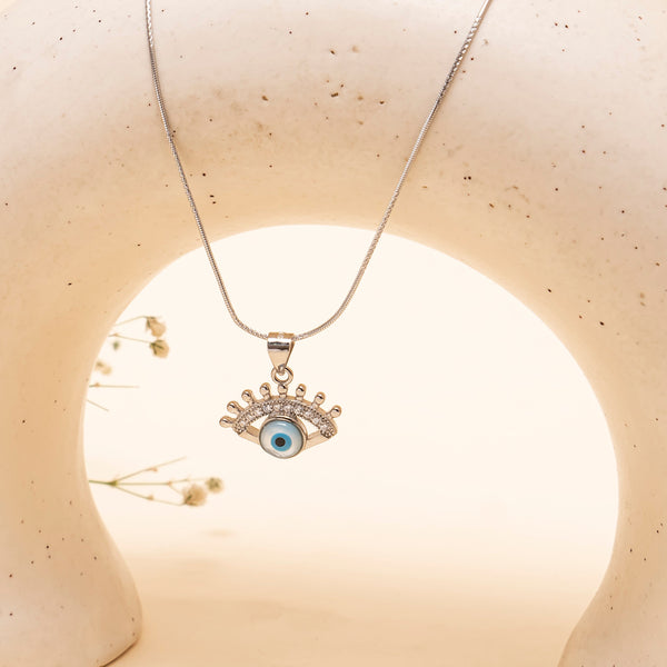 925 Silver - Evil Eye Pendant With Chain