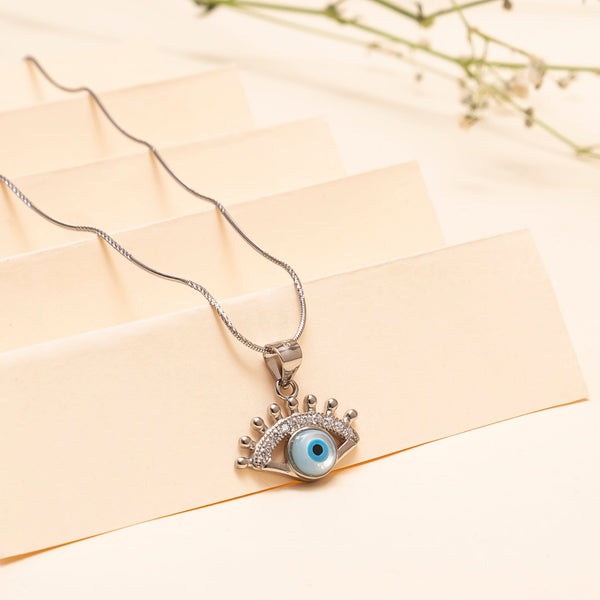 925 Silver - Evil Eye Pendant With Chain
